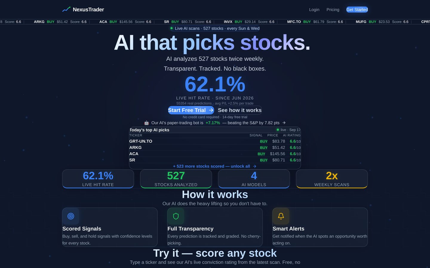 NexusTrader AI stock analysis